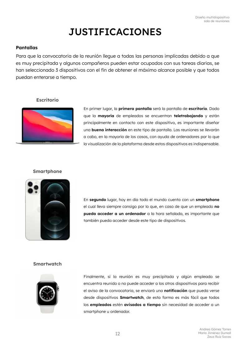 Justificación de los dispositivos elegidos: escritorio, smartphone y smartwatch
